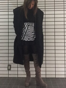 「アラフィフスタイル」｜「アイテム（ブーツ）」を使った、LUCCAさん（レディース・164cm）の秋コーディネート
