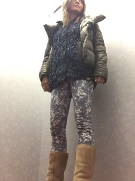 「ROXY（ロキシー）のアイテム（カーディガン/ボレロ）」を使った、LUCCAさん（レディース・164cm）の冬コーディネート