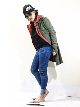 「LOVE」｜「アイテム（ダウンジャケット/コート）」を使った、C.V.さん（レディース・165cm）の冬コーディネート