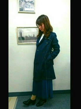 「スカーチョ」｜「アイテム（トレンチコート）」を使った、makotoさん（レディース・159cm）の秋コーディネート