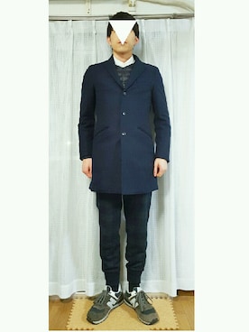 「ブラックウォッチ」｜「アイテム（チェスターコート）」を使った、yosukeさん（メンズ・175cm）の冬コーディネート