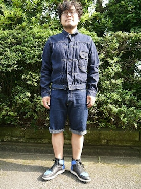 「DIFFEDUCATION（ディフデュ　ケーション）のアイテム（シューズ）」を使った、gunken5さん（メンズ・171cm）の夏コーディネート