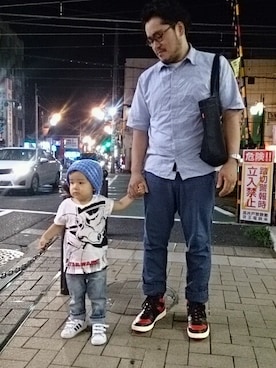 「DIFFEDUCATION（ディフデュ　ケーション）のアイテム（トップス）」を使った、gunken5さん（メンズ・171cm）の夏コーディネート