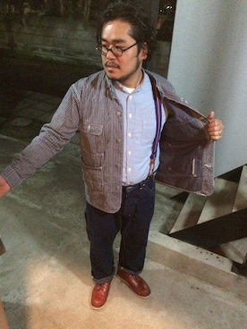 「DIFFEDUCATION（ディフデュ　ケーション）のアイテム（シューズ）」を使った、gunken5さん（メンズ・171cm）の春コーディネート
