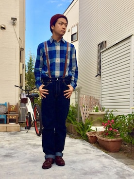 「青空」｜「アイテム（パンツ）」を使った、能さん（メンズ・172cm）の冬コーディネート