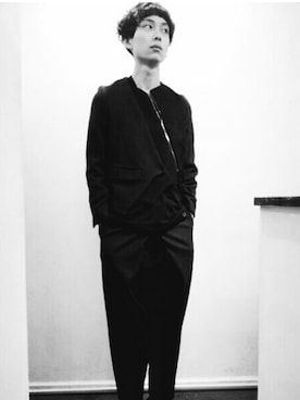 「アイテム（ノーカラージャケット）」を使った、ゆめ吉さん（メンズ・170cm・10代）の冬コーディネート
