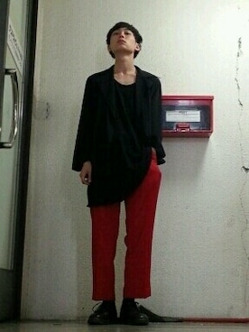 「Yohji Yamamoto（ヨウジヤマモト）のアイテム（ダウンジャケット/コート）」を使った、ゆめ吉さん（メンズ・170cm）の春コーディネート