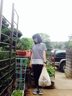 「コンバンース」｜NANAEさん（レディース・155cm）の春コーディネート