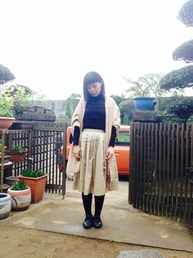 「茶色タイツ」｜NANAEさん（レディース・155cm）の秋コーディネート