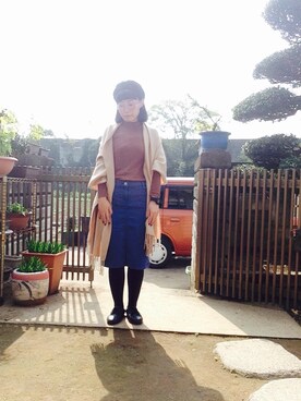 「茶色タイツ」｜NANAEさん（レディース・155cm）の秋コーディネート
