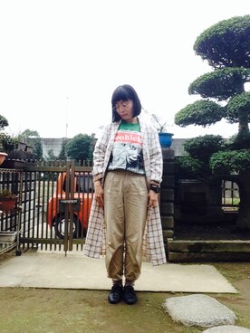 「HIDE（ハイド）のアイテム」を使った、NANAEさん（レディース・155cm）の冬コーディネート