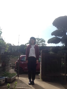 「インディゴデニム」｜「アイテム（ハンチング/ベレー帽）」を使った、NANAEさん（レディース・155cm）の秋コーディネート