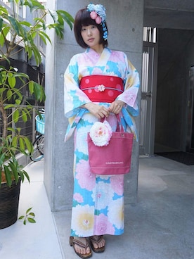 「髪飾り」｜Mari Yamasakiさん（レディース・162cm）の夏コーディネート