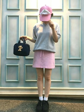 「HEIHEI（ヘイヘイ）のアイテム（帽子）」を使った、つっかさん（レディース・155cm）の秋コーディネート