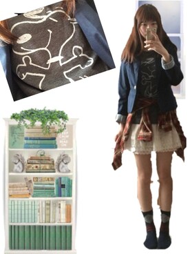 「UNIQLO Tシャツ」｜「アイテム（その他アウター）」を使った、ayaさん（レディース・159cm）の春コーディネート