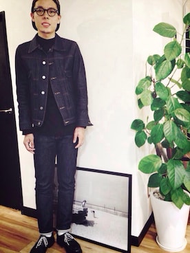 「パラブーツ」｜「アイテム（デニムジャケット）」を使った、junya_mochizukiさん（メンズ・177cm）の秋コーディネート