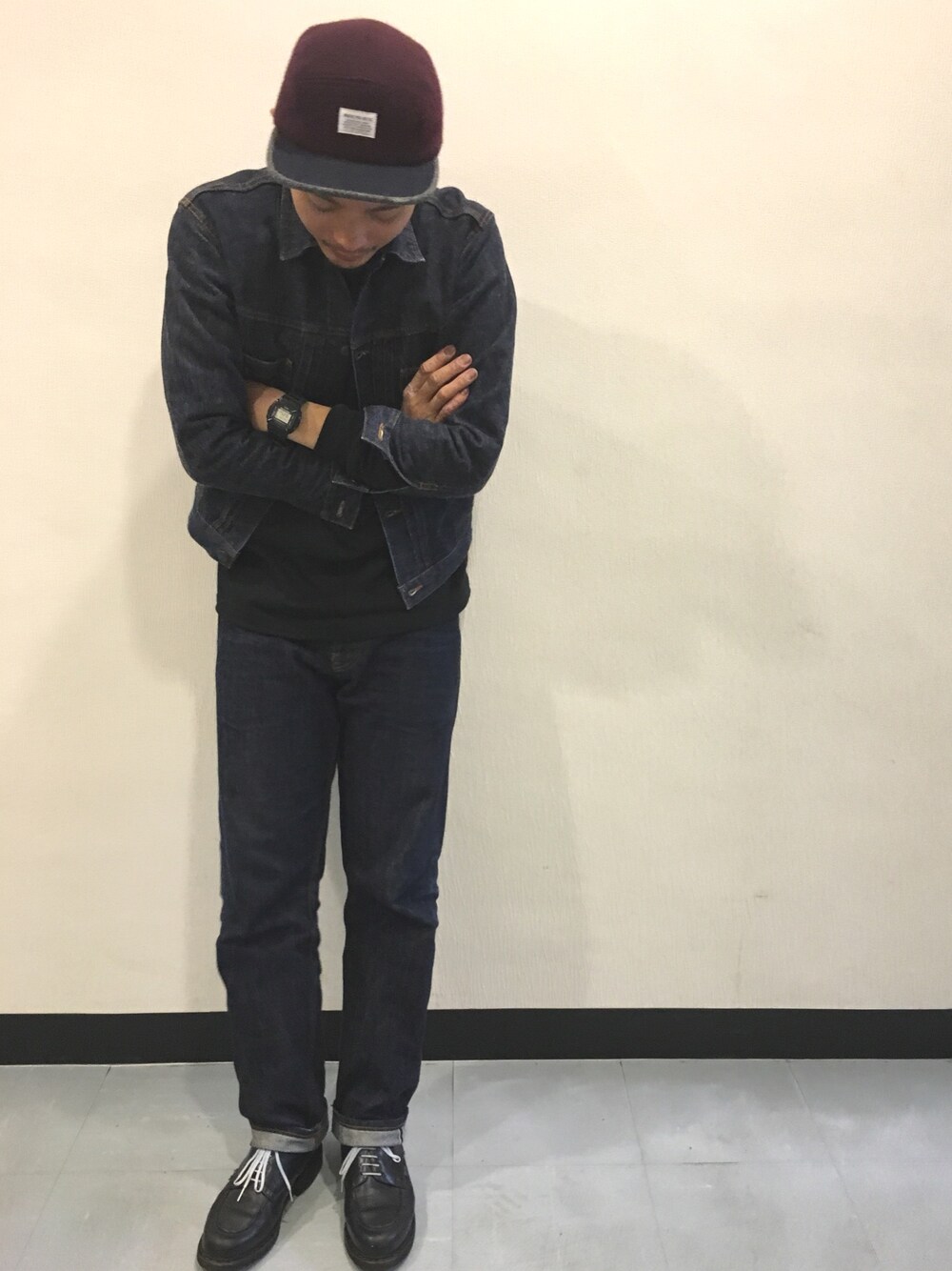 「STABILIZER GNZ、CAMBER」｜「CAMBERの＜CAMBER＞ MOCK L/TEE/Tシャツ（Tシャツ/カットソー、ブラック系）」を使った、junya_mochizukiさん（メンズ・177cm）の秋コーディネートの1枚目の写真