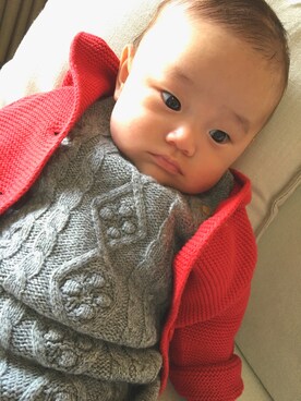 「生後3ヶ月」｜「アイテム（ワンピース/ドレス）」を使った、Sayayukiさん（キッズ・60cm）の秋コーディネート