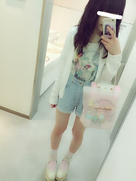 「ファンシー」｜「アイテム（その他アウター）」を使った、さらぺこさん（レディース・158cm）の春コーディネート