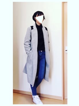 「出勤コーデ」｜「アイテム（ダウンジャケット/コート）」を使った、yukaさん（レディース・163cm）の冬コーディネート