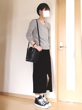 yukaさんの「WOMEN メリノブレンドリブスカート」を使ったコーディネート