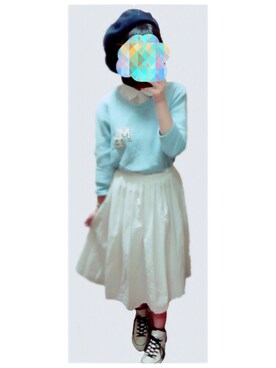 「アパレルスタッフ」｜「アイテム（ハンチング/ベレー帽）」を使った、Setsuko.さん（レディース・158cm）の冬コーディネート
