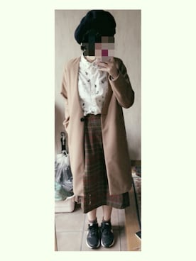 「アパレルスタッフ」｜「アイテム（ハンチング/ベレー帽）」を使った、Setsuko.さん（レディース・158cm）の冬コーディネート
