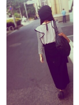 「tricot COMME des GARCONS（トリココムデギャルソン）のアイテム（その他シューズ）」を使った、komeさん（レディース・160cm）の夏コーディネート