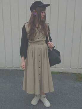 「トレンチワンピ」｜komeさん（レディース・160cm）の春コーディネート