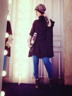 「DRIES VAN NOTEN（ドリスヴァンノッテン）のアイテム（帽子）」を使った、g-GIEMAISONSTAFFさん（レディース・165cm）の秋コーディネート