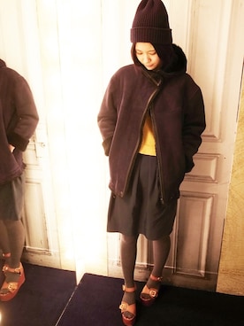「ISABEL MARANT（イザベルマラン）のアイテム（ジャケット/アウター）」を使った、g-GIEMAISONSTAFFさん（レディース・165cm）の冬コーディネート