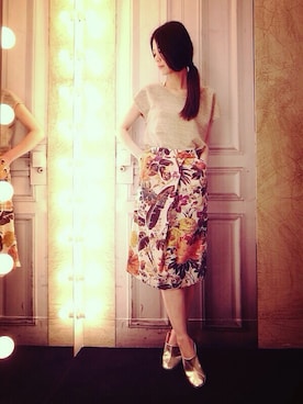 「DRIES VAN NOTEN（ドリスヴァンノッテン）のアイテム（スウェット）」を使った、g-GIEMAISONSTAFFさん（レディース・165cm）の春コーディネート