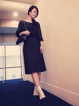 「DRIES VAN NOTEN（ドリスヴァンノッテン）のアイテム（スカート）」を使った、g-GIEMAISONSTAFFさん（レディース・165cm）の春コーディネート