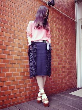 「DRIES VAN NOTEN（ドリスヴァンノッテン）のアイテム（スカート）」を使った、g-GIEMAISONSTAFFさん（レディース・165cm）の夏コーディネート