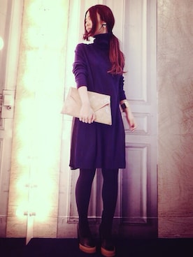 「DRIES VAN NOTEN（ドリスヴァンノッテン）のアイテム（バッグ）」を使った、g-GIEMAISONSTAFFさん（レディース・165cm）の秋コーディネート