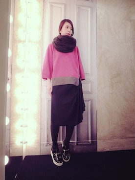 「DRIES VAN NOTEN（ドリスヴァンノッテン）のアイテム（トップス）」を使った、g-GIEMAISONSTAFFさん（レディース・165cm）の冬コーディネート