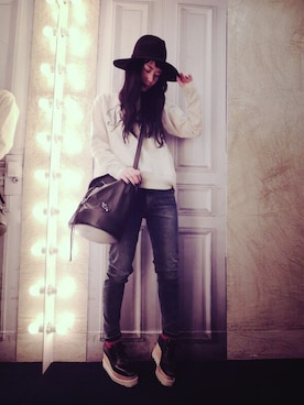 「ISABEL MARANT（イザベルマラン）のアイテム（スウェット）」を使った、g-GIEMAISONSTAFFさん（レディース・165cm）の冬コーディネート