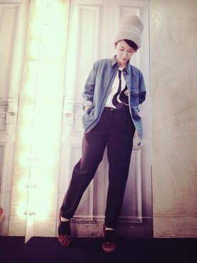 「DRIES VAN NOTEN（ドリスヴァンノッテン）のアイテム（シューズ）」を使った、g-GIEMAISONSTAFFさん（レディース・165cm）の冬コーディネート