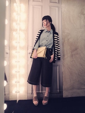 「MARNI（マルニ）のアイテム（パンツ）」を使った、g-GIEMAISONSTAFFさん（レディース・165cm）の冬コーディネート