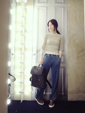 「DRIES VAN NOTEN（ドリスヴァンノッテン）のアイテム（シューズ）」を使った、g-GIEMAISONSTAFFさん（レディース・165cm）の春コーディネート