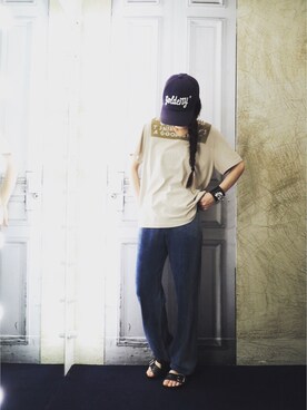 「ISABEL MARANT（イザベルマラン）のアイテム（サンダル）」を使った、g-GIEMAISONSTAFFさん（レディース・165cm）の夏コーディネート