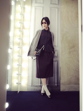 「DRIES VAN NOTEN（ドリスヴァンノッテン）のアイテム（パンプス）」を使った、g-GIEMAISONSTAFFさん（レディース・165cm）の秋コーディネート