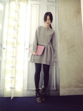 「DRIES VAN NOTEN（ドリスヴァンノッテン）のアイテム（ワンピース/ドレス）」を使った、g-GIEMAISONSTAFFさん（レディース・165cm）の秋コーディネート