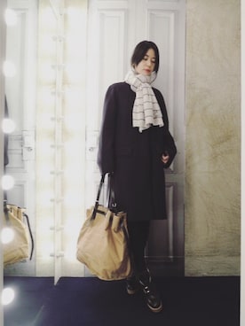 「DRIES VAN NOTEN（ドリスヴァンノッテン）のアイテム（ジャケット/アウター）」を使った、g-GIEMAISONSTAFFさん（レディース・165cm）の秋コーディネート