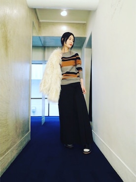 「DRIES VAN NOTEN（ドリスヴァンノッテン）のアイテム（ジャケット/アウター）」を使った、g-GIEMAISONSTAFFさん（レディース・165cm）の秋コーディネート