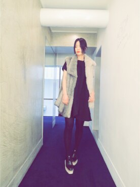 「Maison Margiela（メゾンマルジェラ）のアイテム（その他アウター）」を使った、g-GIEMAISONSTAFFさん（レディース・165cm）の冬コーディネート