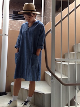 「BLUE BLUE（ブルーブルー）のアイテム（ワンピース/ドレス）」を使った、akiさん（レディース・153cm）の秋コーディネート