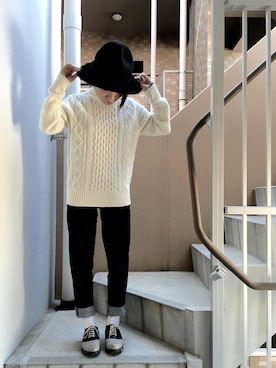 「superNova.（スーパーノヴァ）のアイテム（帽子）」を使った、akiさん（レディース・153cm）の秋コーディネート