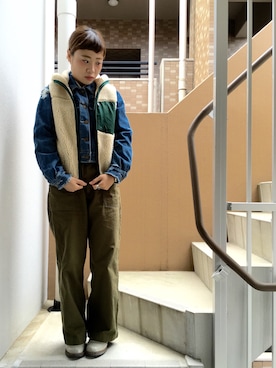 「Ameri（アメリ）のアイテム（デニムジャケット）」を使った、akiさん（レディース・153cm）の秋コーディネート