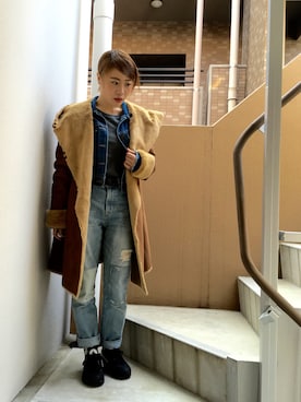 「Ameri（アメリ）のアイテム（デニムジャケット）」を使った、akiさん（レディース・153cm）の春コーディネート